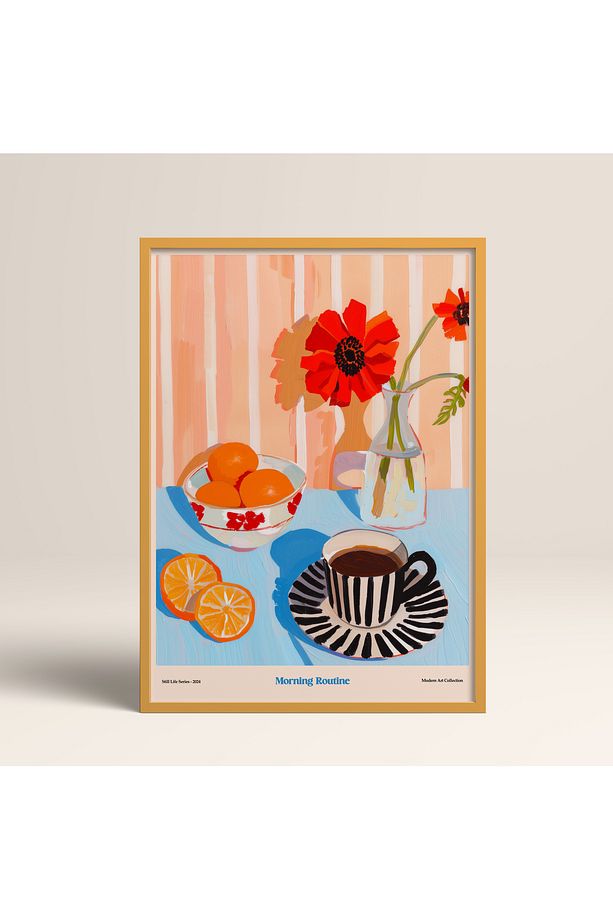 Tekli Ahşap Çerçeveli Tablo Tek Parça Poster Tablo TK/1413 - 2