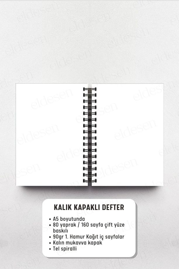 Spiralli Kalın Kapaklı Çizgisiz Defter, A5 Boyutunda 80 Yaprak 160 Sayfa, Çizgisiz Defter - 3