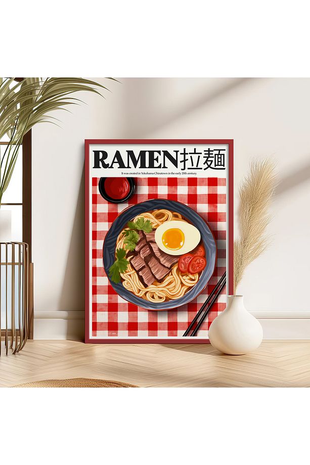 Tekli Ahşap Çerçeveli Tablo Tek Parça Poster Tablo TK/1402 - 6