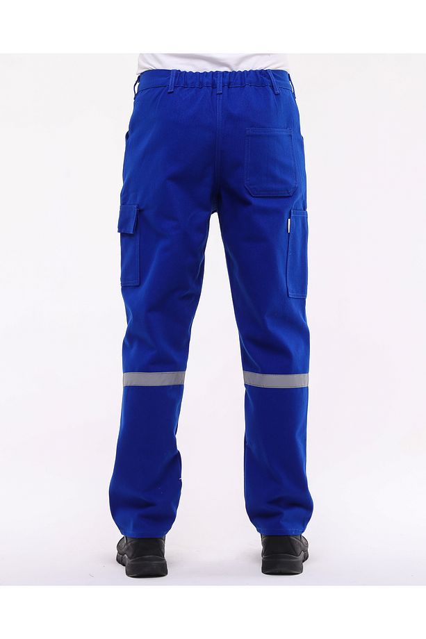 7/7 Gabardin Kışlık Saks Mavi Işçi Pantolonu Kalın Reflektörlü Iş Pantolonu - 6