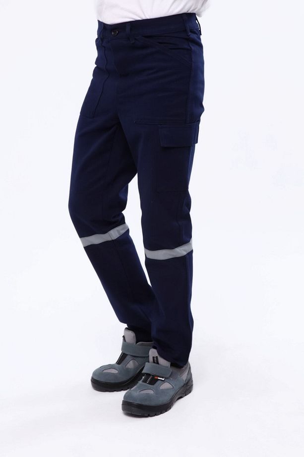 7/7 Gabardin Kışlık Lacivert Işçi Pantolonu Kalın Reflektörlü Iş Pantolonu - 4