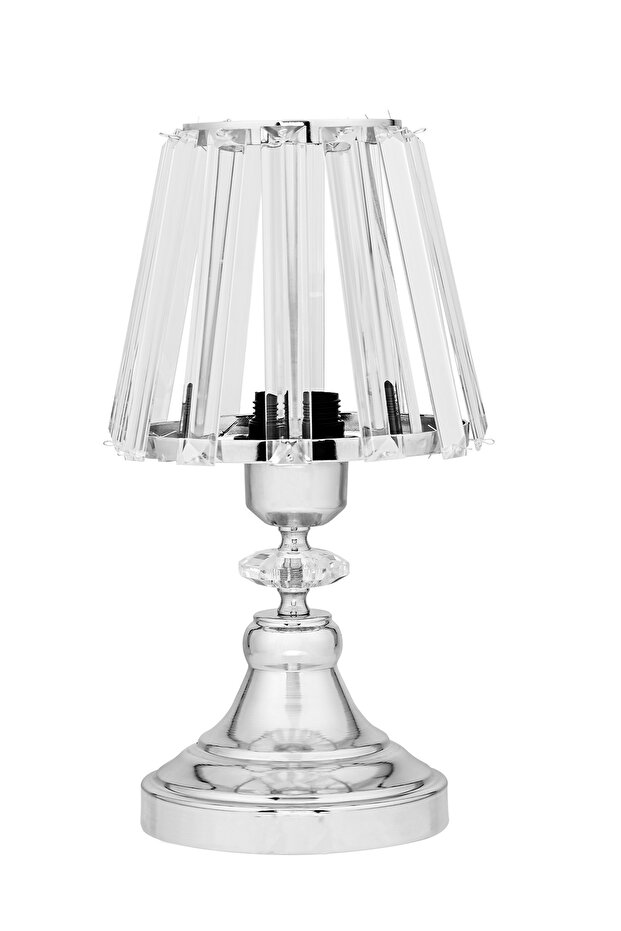 Kristal Taşlı Gümüş Abajur - 1