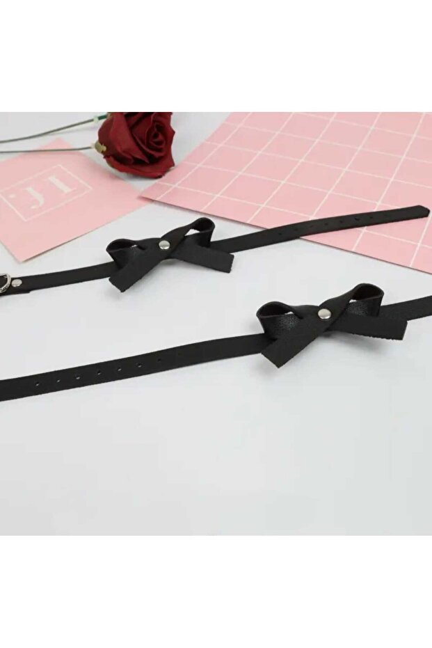 Ribbon Model Ankle Belt Style Modern Design Steel And Faux Leather Anklet