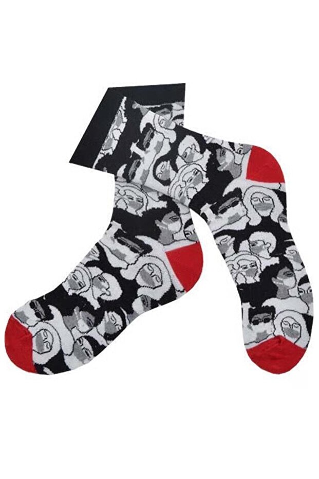 Men's Long Socks - Mask Pattern, Clb - 2