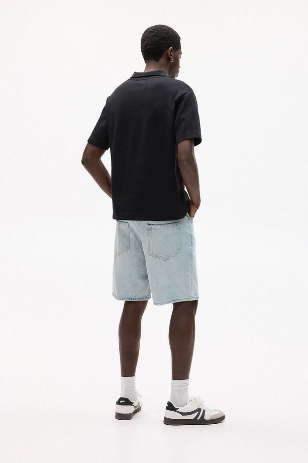 Standard fit denim bermuda şort - 4