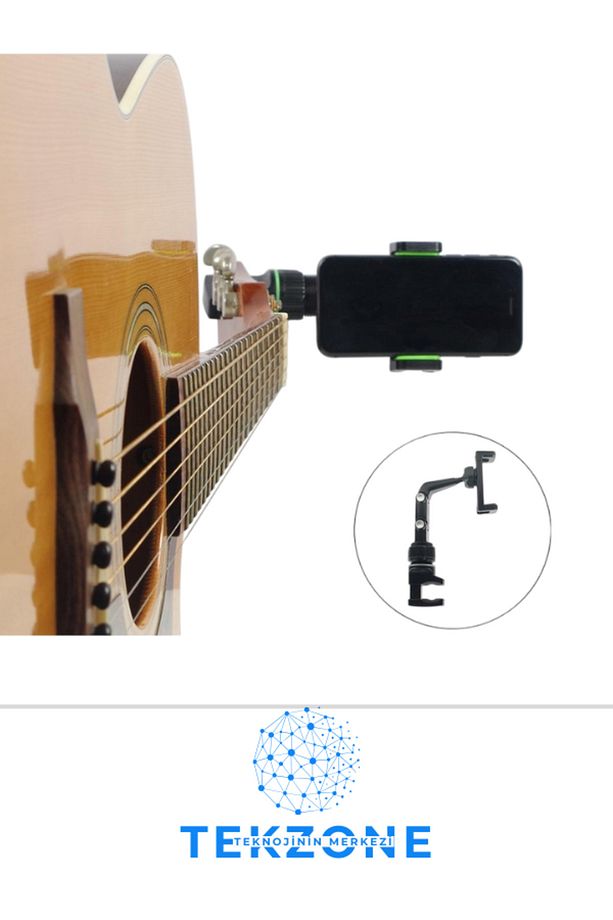 Gitar, Nota Sehpası Ve Mikrofon Standı Için 360 Döner Başlıklı Telefon Tutucu - 4