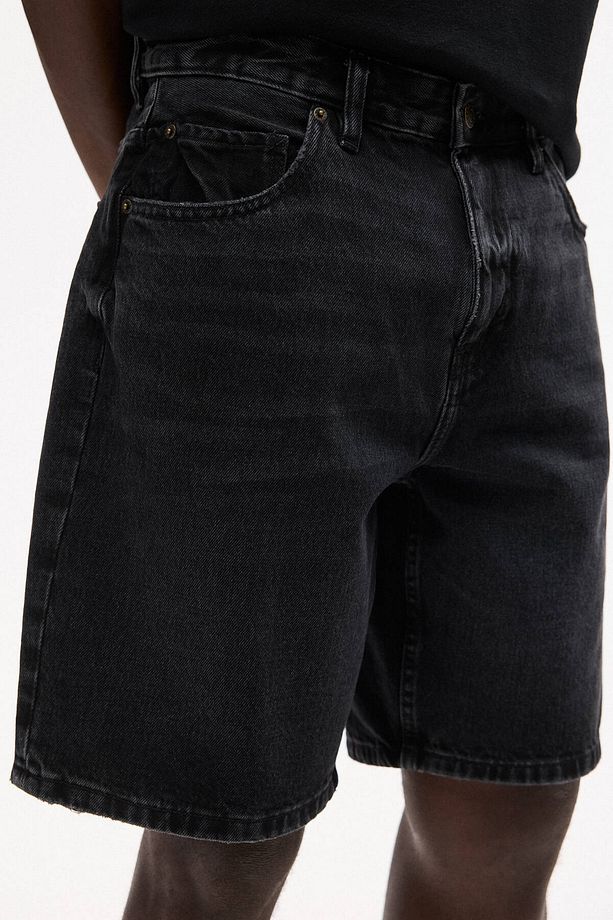 Standard fit denim bermuda şort - 7