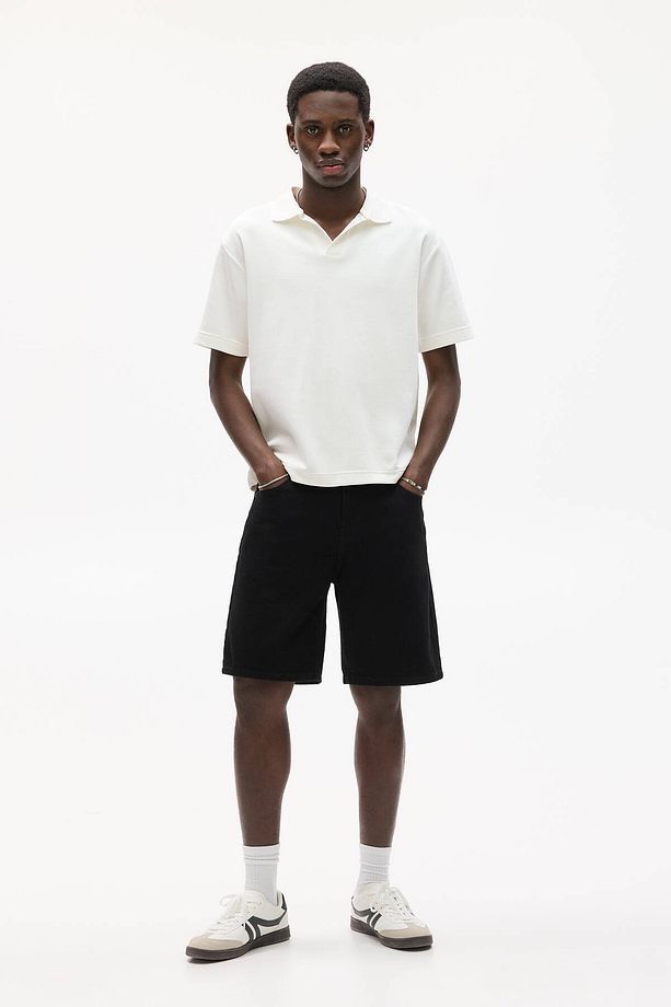 Standard fit denim bermuda şort - 1