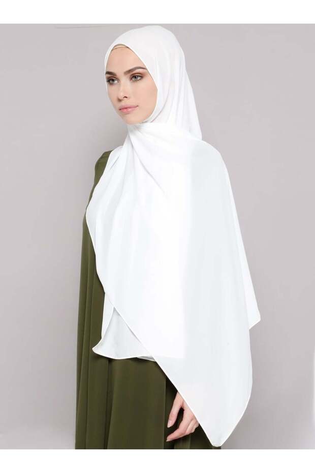 Krep Şal - Beyaz - Tuva Şal - 6