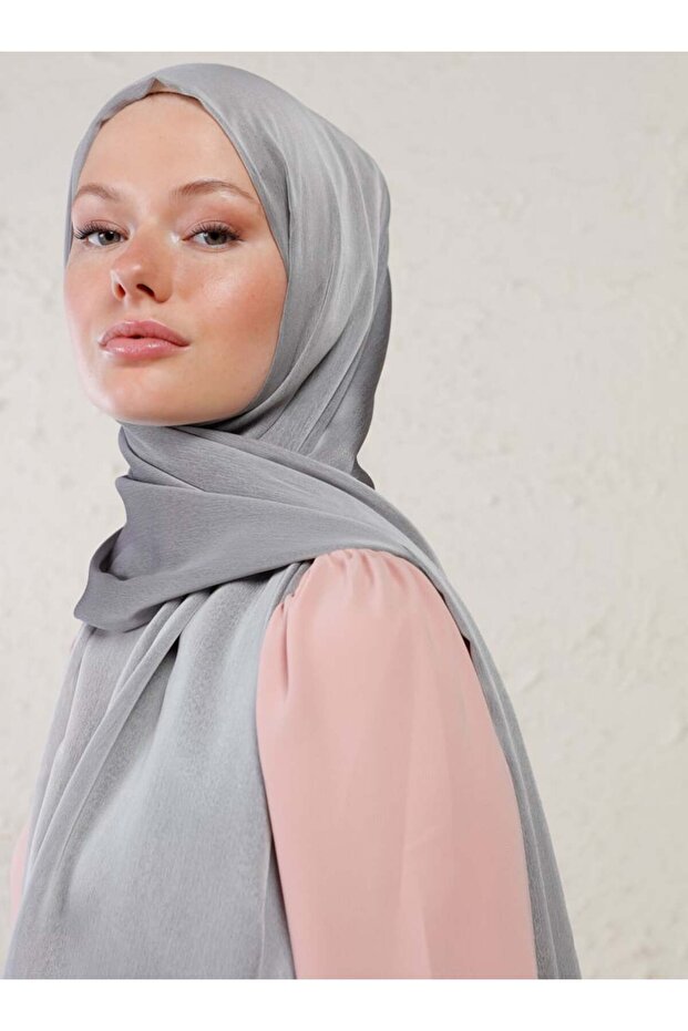 شال جانجان طبقة مزدوجة - رمادي - - 2