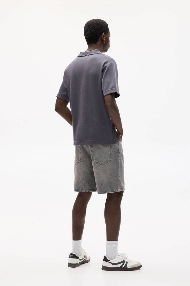 Standard fit denim bermuda şort - 4