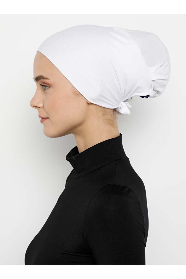 Dikişsiz Bone - Beyaz - - 2