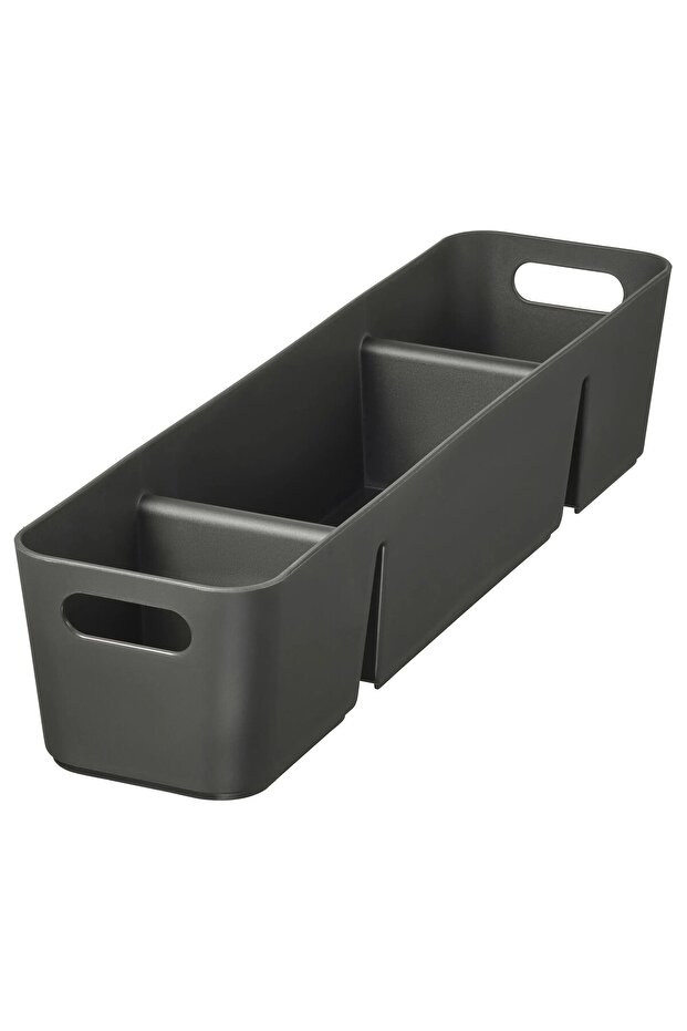 Drawer Organizer with Compartments 50X10X12,4 cm Ikea Organizer with Compartments Plastic Cutlery Holder Black