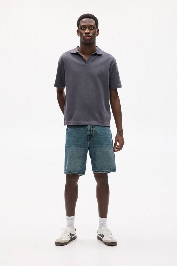Standard fit denim bermuda şort - 1