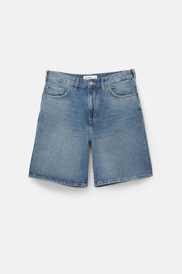 Standard fit denim bermuda şort - 7