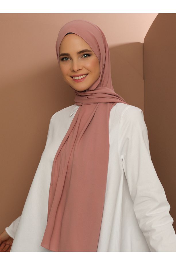 Krep Şal - Açık Gül Kurusu - - 5