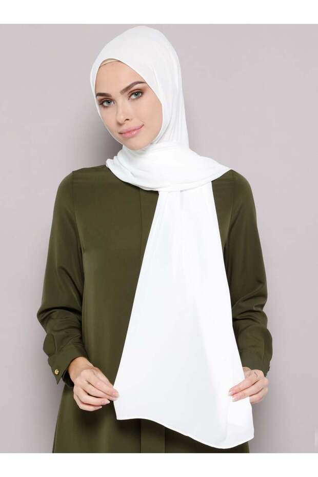 Krep Şal - Beyaz - Tuva Şal - 5