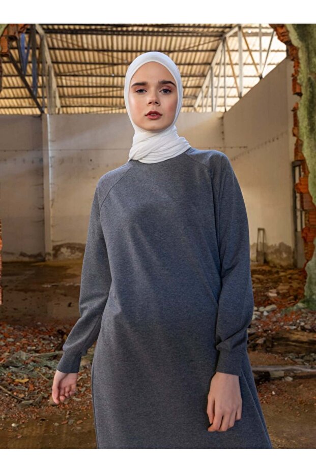 Double Comfortable Pattern Tracksuit Set - Anthracite - Benin - 7