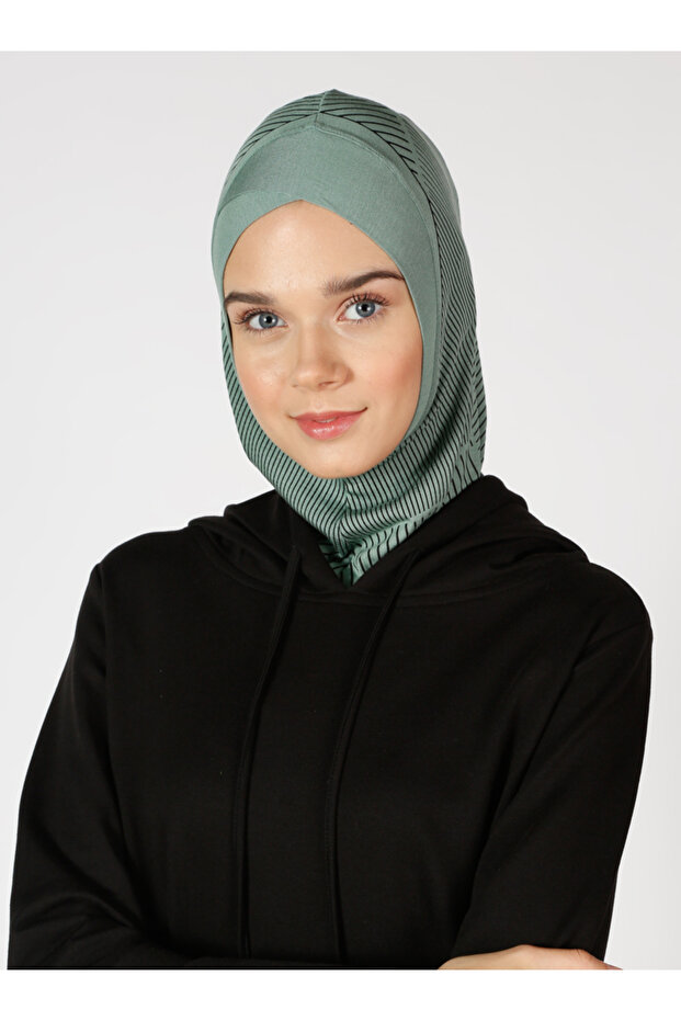 Stripe Patterned Crossed Sports Cap - Green - (St308), (Id 7830857)