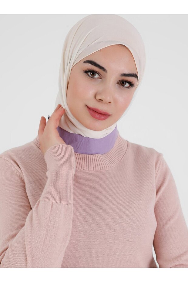 Guler din material de bumbac liliac - 3