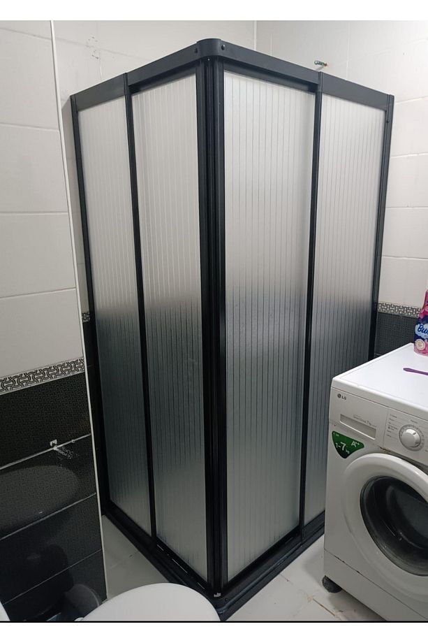 Dayanıklı Mika Camlı Duşkabin Siyah 90x90 Yükseklik 180 Teknesiz Dir. - 9