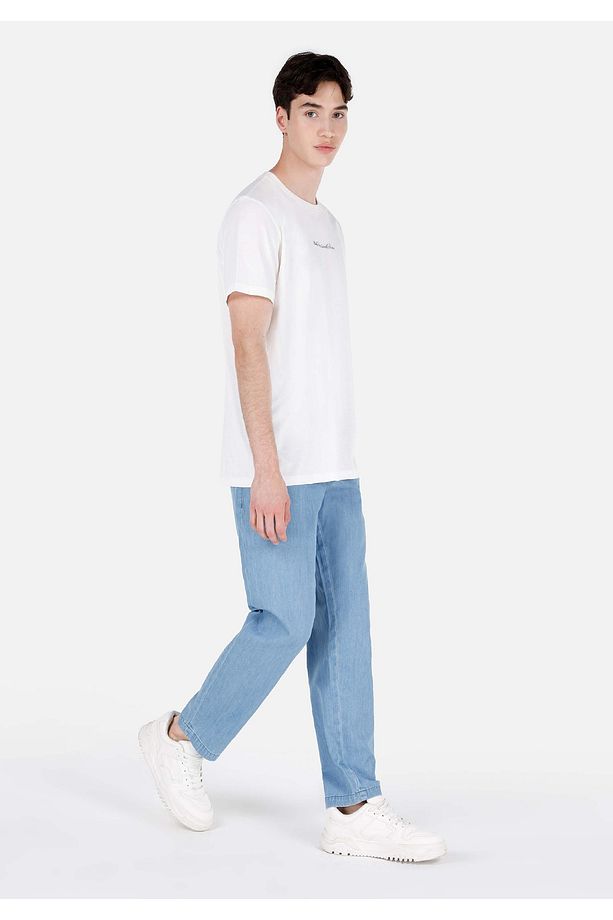 092 Juan Jogger Fit Orta Bel Düz Paça Erkek Mavi Jean Pantolon - 3