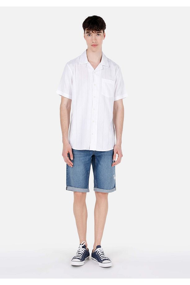 Regular Fit Orta Bel Erkek İndigo Jean Şort - 1