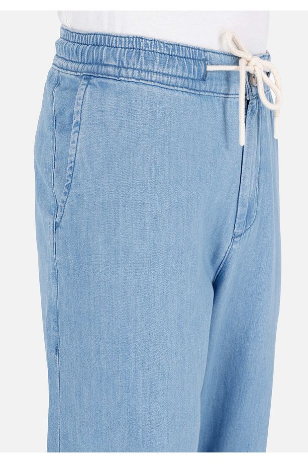 092 Juan Jogger Fit Orta Bel Düz Paça Erkek Mavi Jean Pantolon - 5