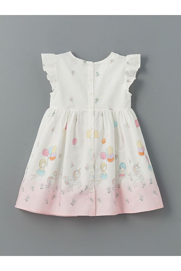 Standart Kalıp %100 Pamuk Poplin Kumaş Kız Bebek Elbise - 2