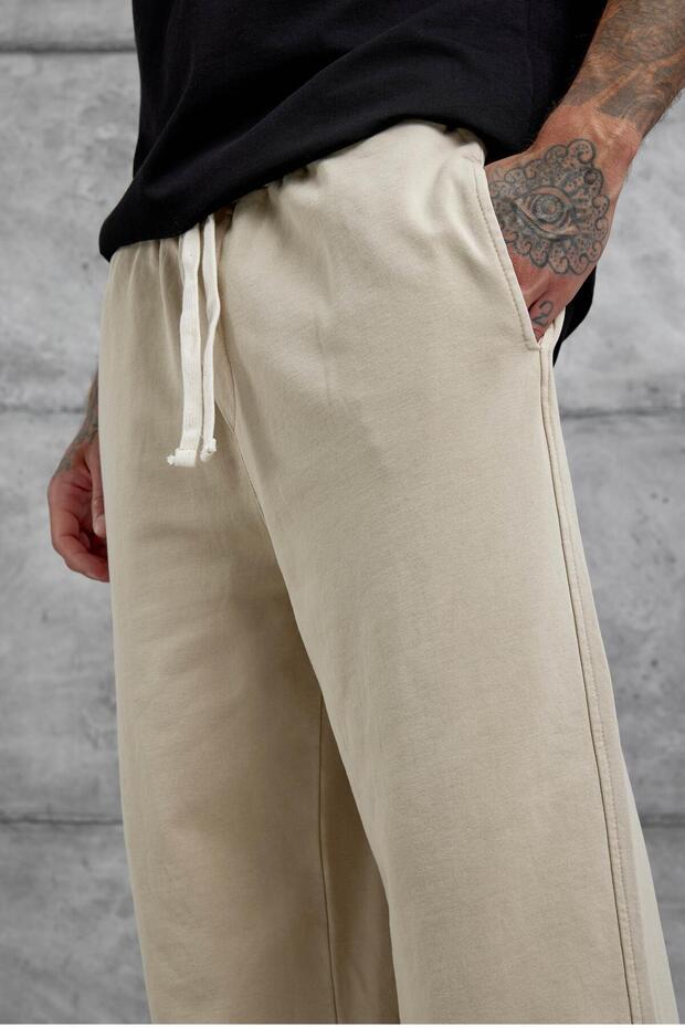 Krémově omyvatelné volné tepláky Basic - 2