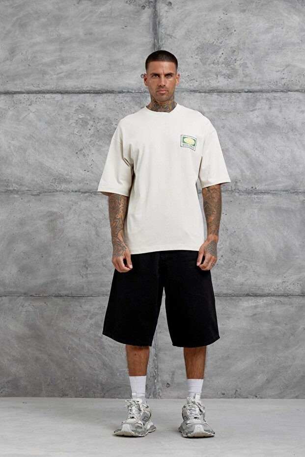 Krémové tričko Worldwide Oversize - 4