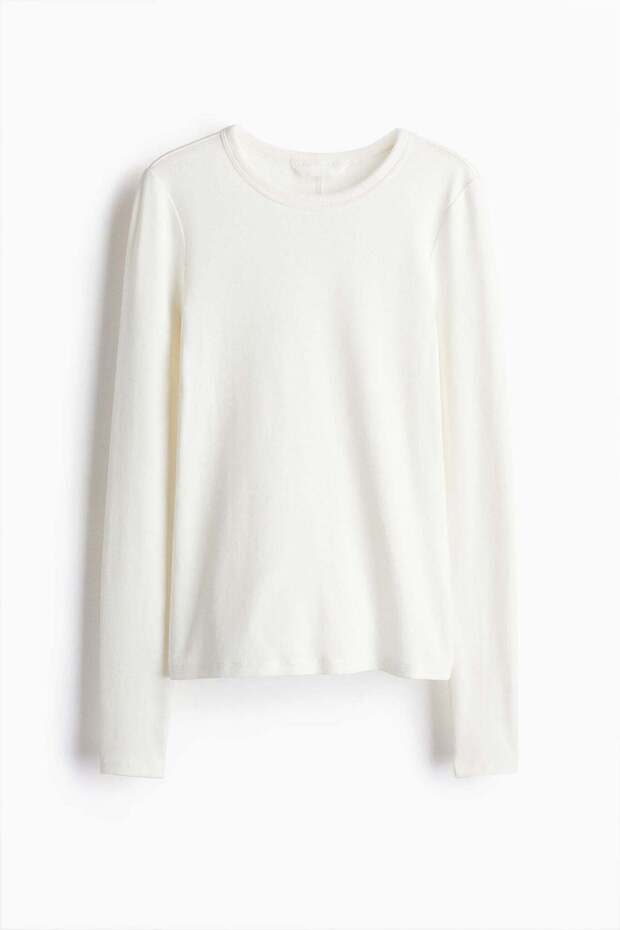 Long-sleeved jersey top