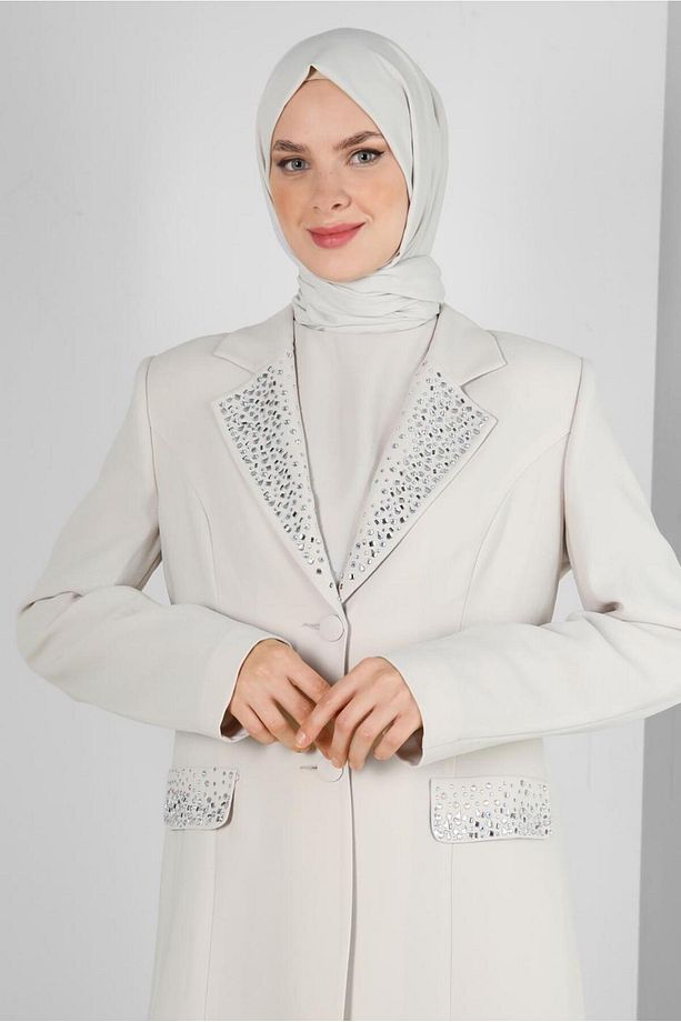TAŞ BASKILI ÜÇLÜ KLASİK KREP TAKIM 30317 - 2