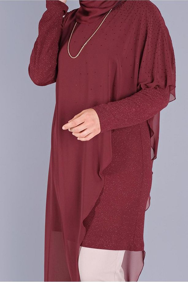 VOLANLI TAŞLI  SİMLİ TUNİK 40859 - 4