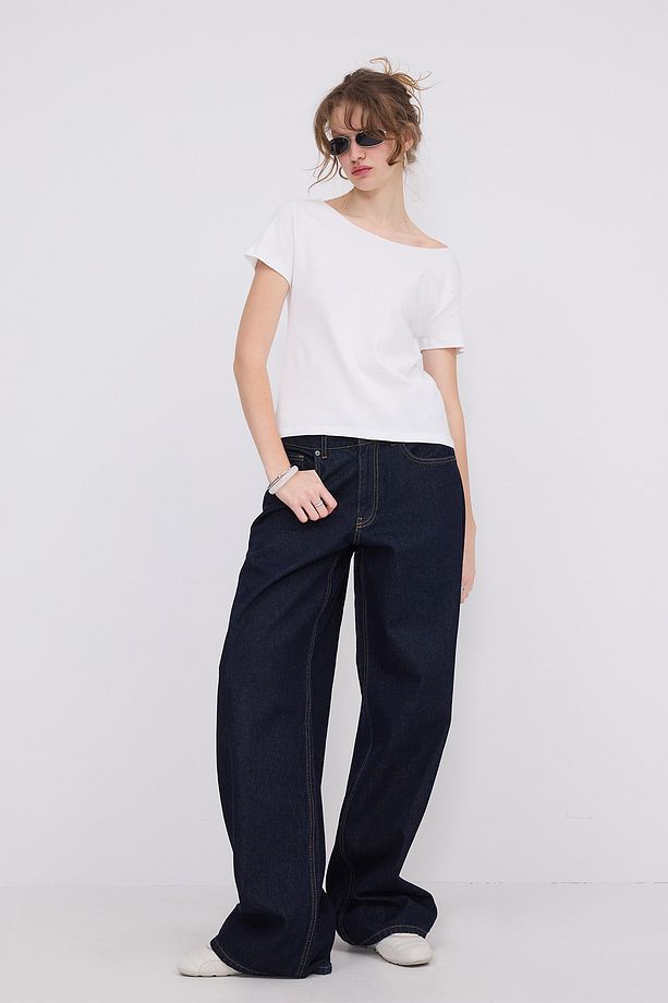 Kayık Yaka Basic T-Shirt P1567-T5 - 4