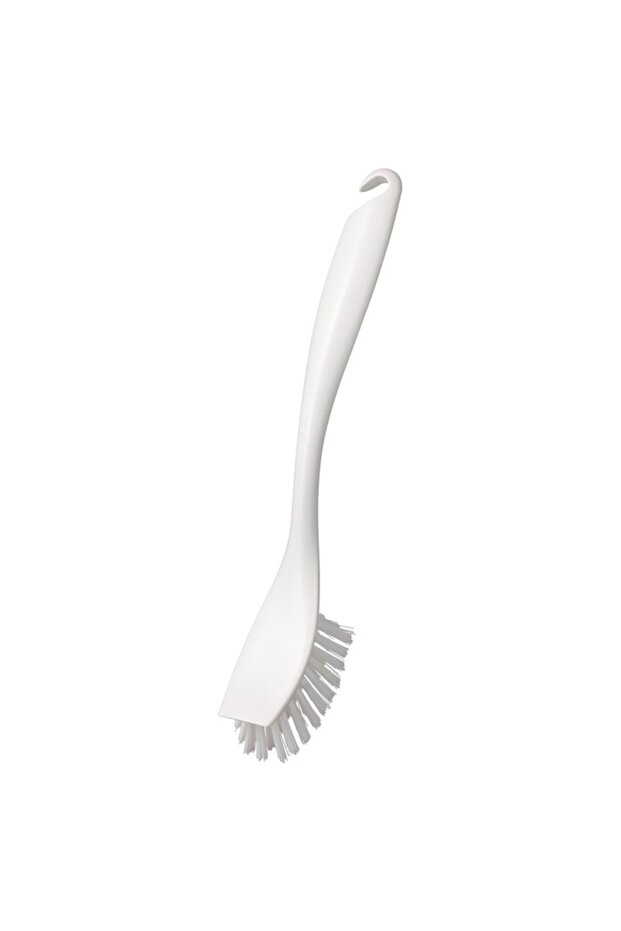 IKEA ANTAGEN Dish-Washing Brush – White, Sturdy Bristles, Built-in Scraper, 26 cm,