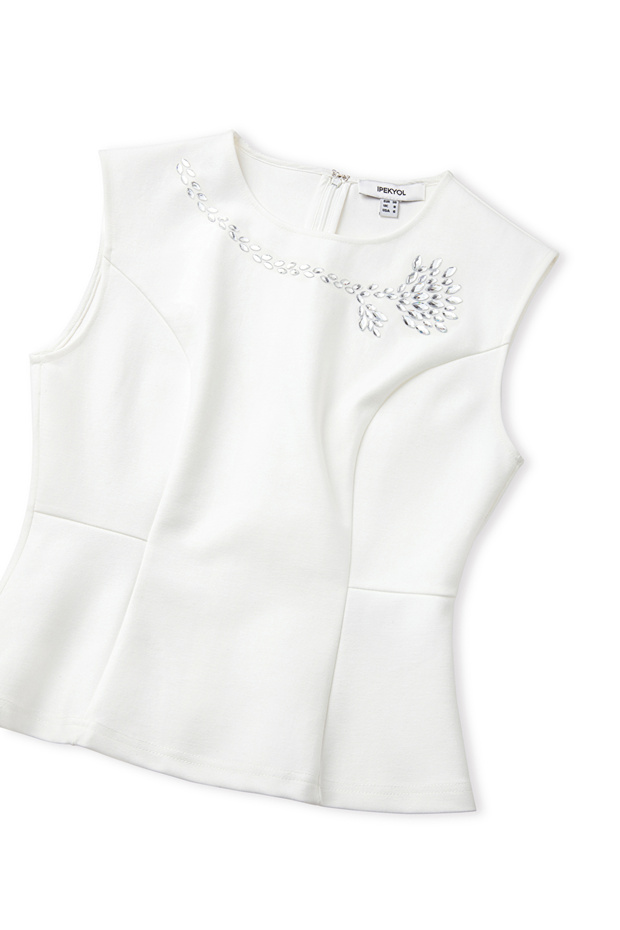 Strass taş baskılı bluz - 2