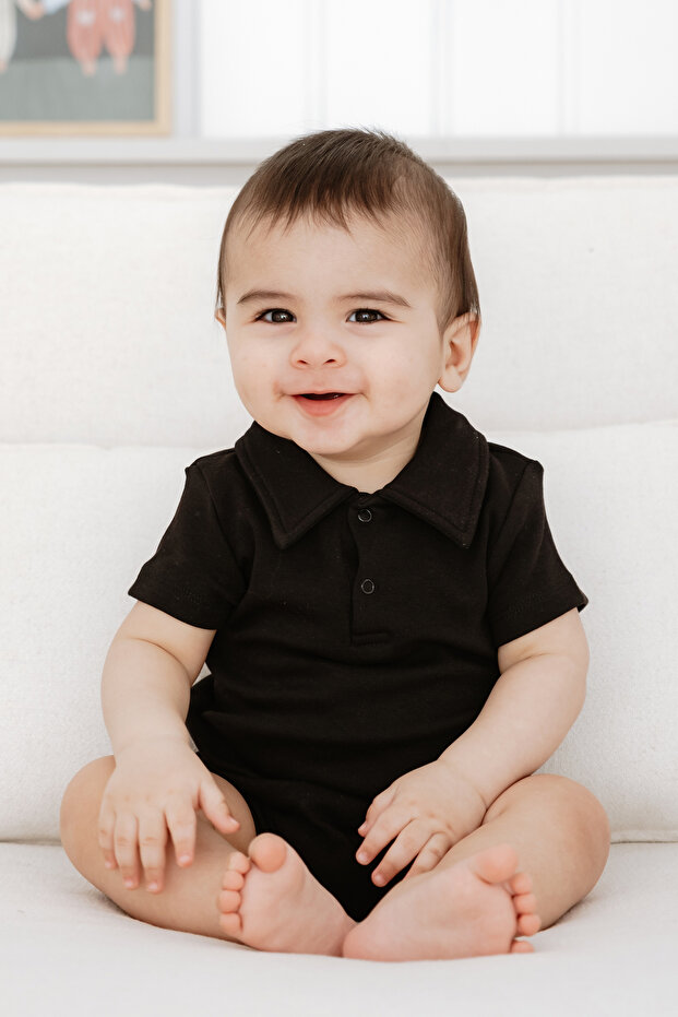 100% Cotton Short Sleeve Polo Neck Baby Body