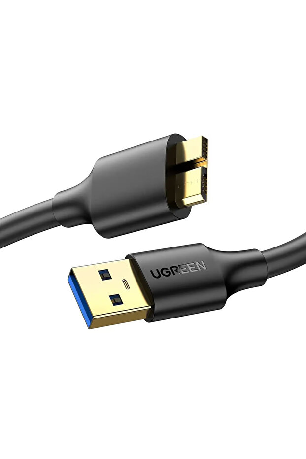 كابل USB 3.0 ذكر من النوع A إلى كابل Micro USB 3.0 ذكر بطول 1 متر، أسود اللون