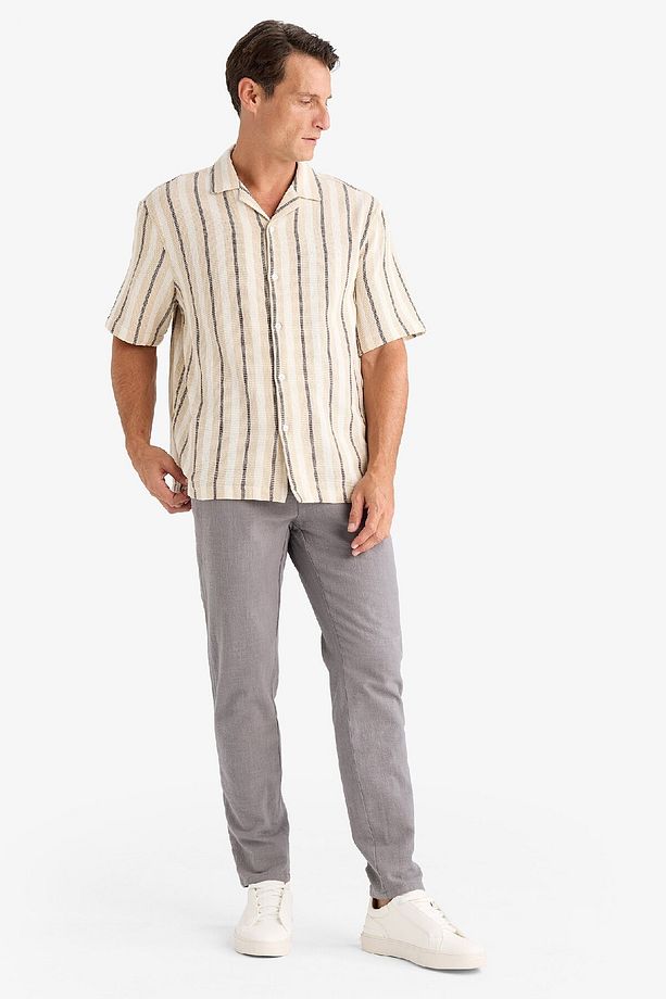 %100 Pamuk Regular Fit Normal Kesim Yazlık Dokuma Kanvas Jogger Pantolon D6260ax25sp - 1
