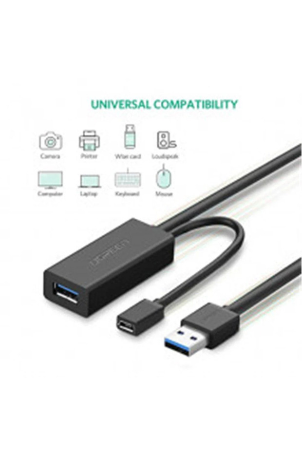 كابل تمديد USB 3.0 أسود - 1
