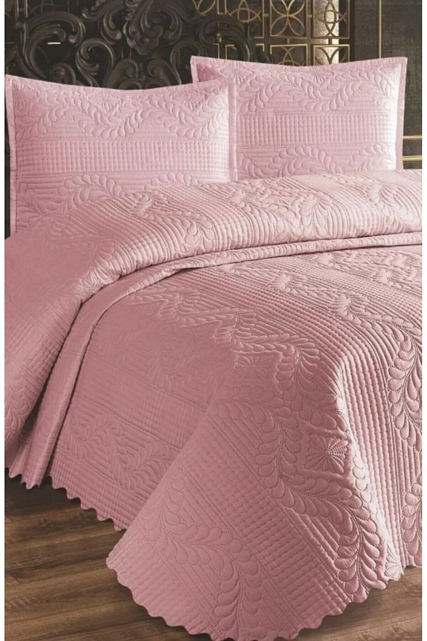MİKRO KAPİTONELİ YATAK ÖRTÜSÜ ÇİFT KİŞİLİK TEK TARAFLI 240X260 CM YASTIKLI - 1