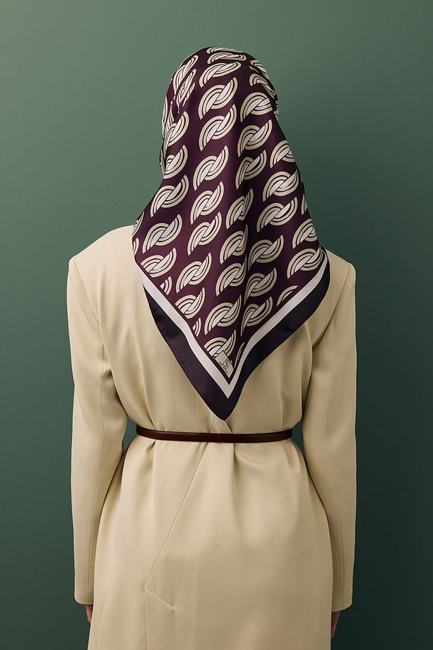 Twill İpek Eşarp Aura Mürdüm - 7