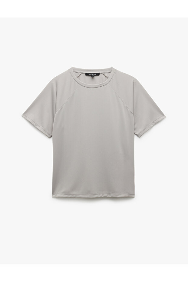 Short Sleeve Crew Neck Relaxed Cut Basic Sports T-Shirt