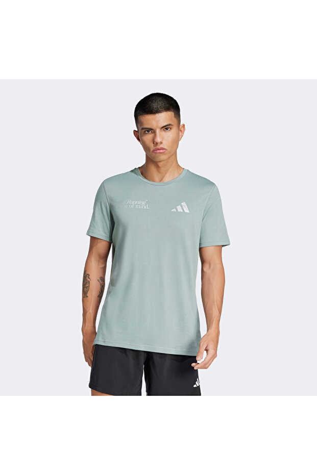 Ultimate Metallic Graphic Erkek Yeşil Koşu T-Shirt - 1