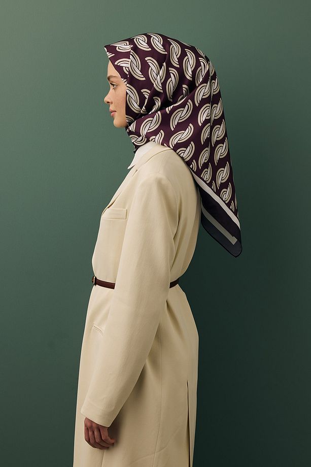 Twill İpek Eşarp Aura Mürdüm - 6