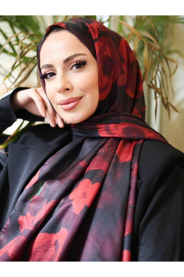 Rosa Desen İthal Pamuk Şal - 4