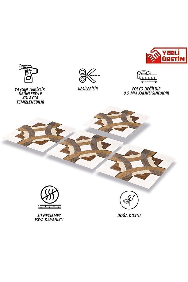Kendinden Yapışkanlı Ahşap 004 Desenli Pvc Karo 30x30 Cm (33 ADET) 3m2 - 2