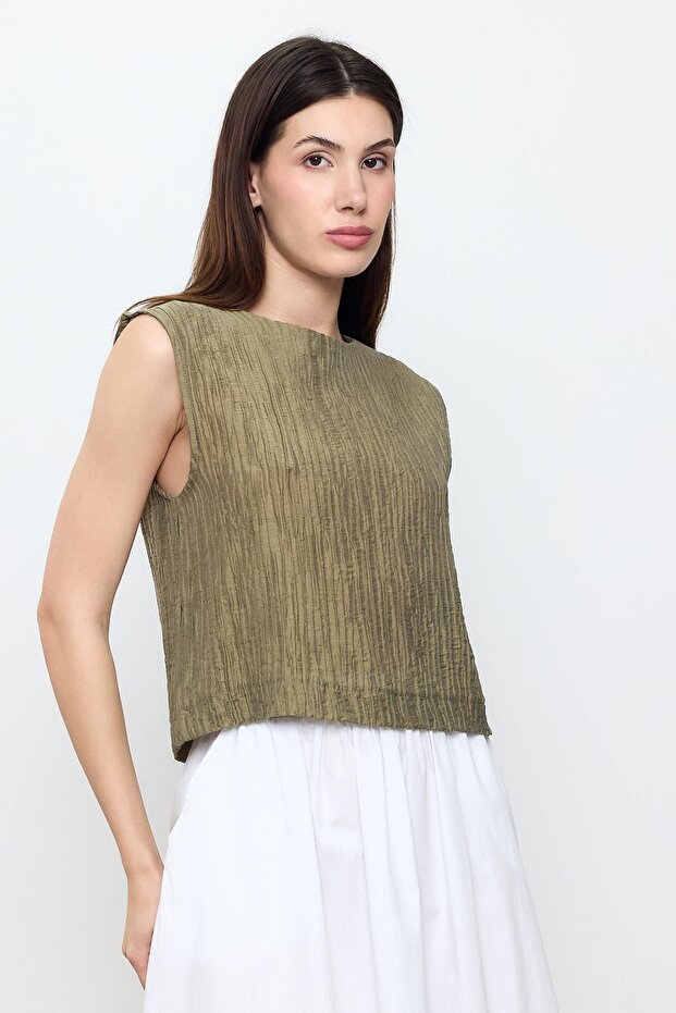 Χακί Κοτλέ Μπλούζα - 2