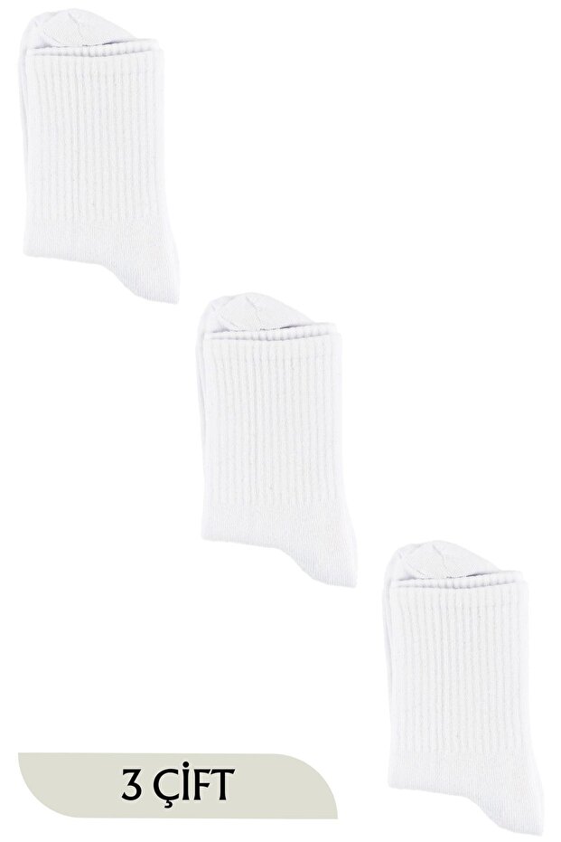 Unisex White Tennis Socks College 3 Pack